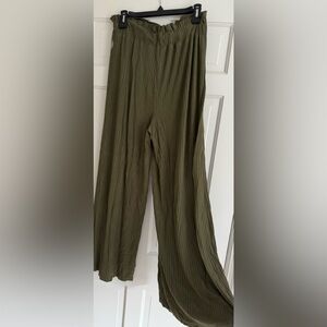 Olive Green Wide-Leg Pants Free People